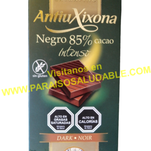 Chocolate Negro intenso sin azucar 85% cacao 100g .