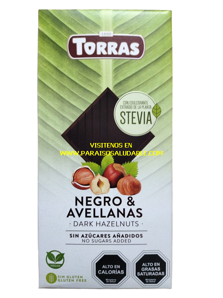 Stevia Negro & Avellanas (Sin azucares Añadidos)