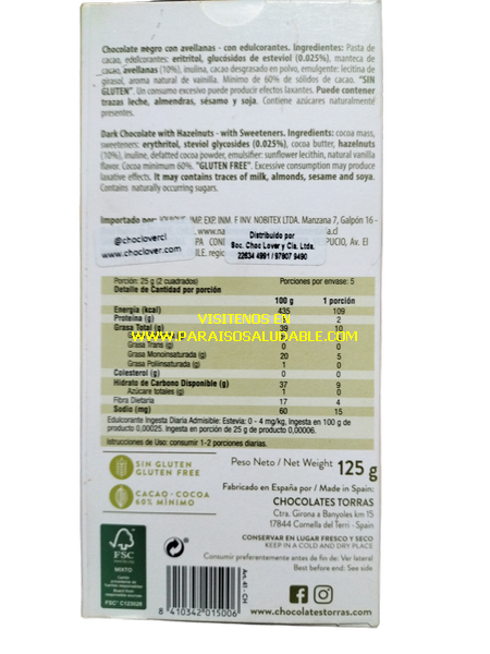 Stevia Negro & Avellanas (Sin azucares Añadidos) - Imagen 2